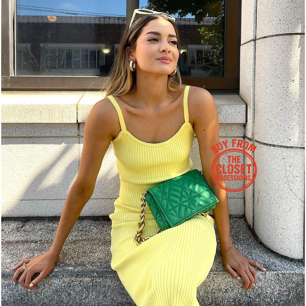 ZARA Green Quilted Chain Shoulder Bag NWT Gold Chain Purse OS - Picture 8 of 16